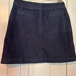 LOFT Dark Blue A-Line Denim Skirt